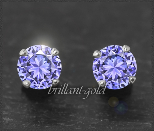 Ohrstecker 585 Gold Tansanit blau/violett 4,5,6,7mm